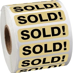 Sticker by the Roll - Rectangle - 1/2 inches x 2 inches