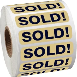 Sticker by the Roll - Rectangle - 1/2 inches x 2 inches
