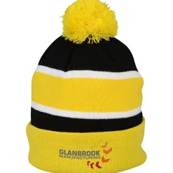 Striped Pom Pom Cuffed Beanie