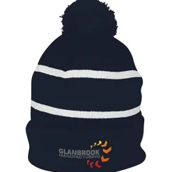 Striped Pom Pom Cuffed Beanie