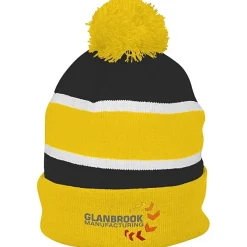 Striped Pom Pom Cuffed Beanie - 24 hr