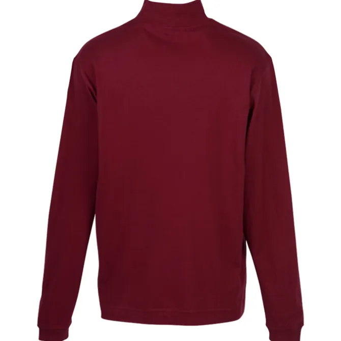 Sueded Cotton Jersey Mock Turtleneck - Men's