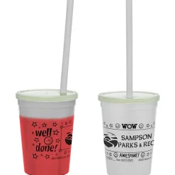 Super Kid Mood Stadium Cup with Straw - 12 oz - Wow Words