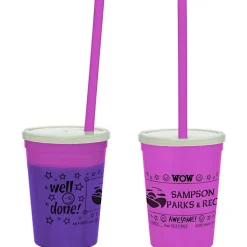 Super Kid Mood Stadium Cup with Straw - 12 oz - Wow Words