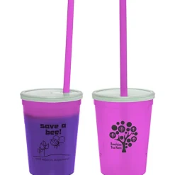 Super Kid Mood Stadium Cup with Straw - 12 oz - Go Green