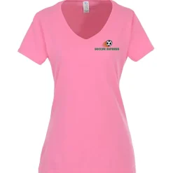 Team Favorite 4.5-oz V-Neck T-Shirt - Ladies' - Embroidered