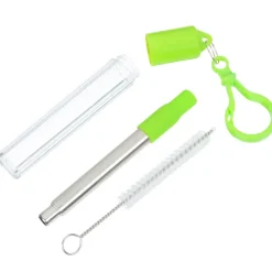 Telescopic Stainless Straw in Carabiner Case