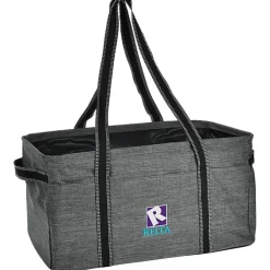 Three Pocket Heathered Utility Tote - Embroidered