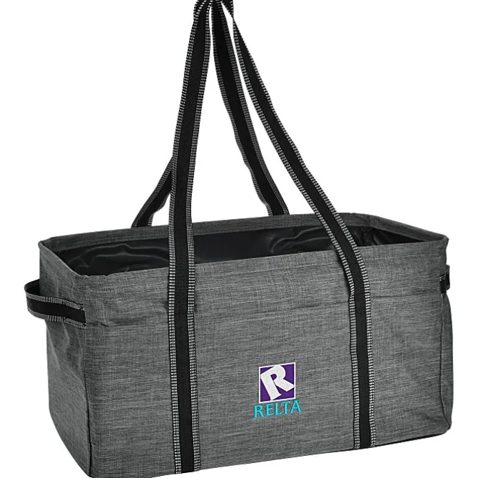 Three Pocket Heathered Utility Tote - Embroidered