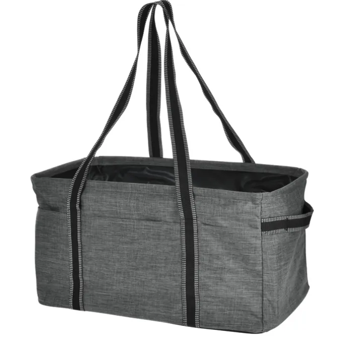 Three Pocket Heathered Utility Tote - Embroidered