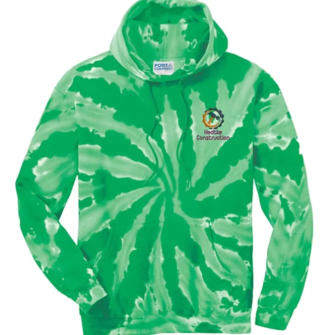 Tie-Dye Swirl Hoodie - Embroidered