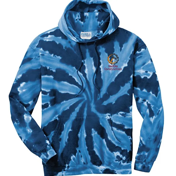 Tie-Dye Swirl Hoodie - Embroidered