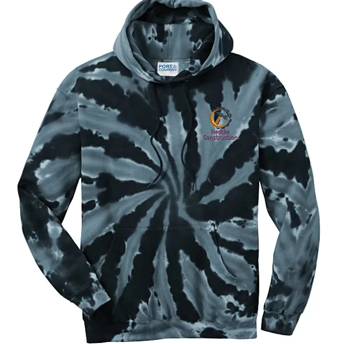 Tie-Dye Swirl Hoodie - Embroidered
