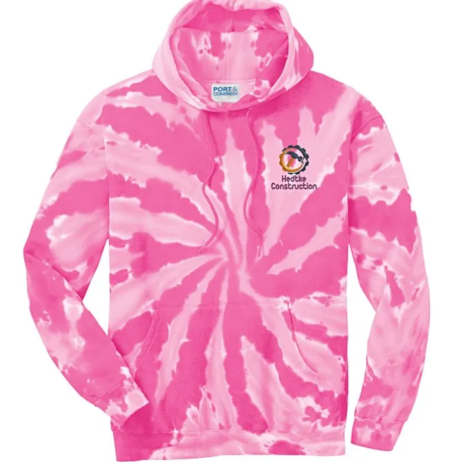 Tie-Dye Swirl Hoodie - Embroidered