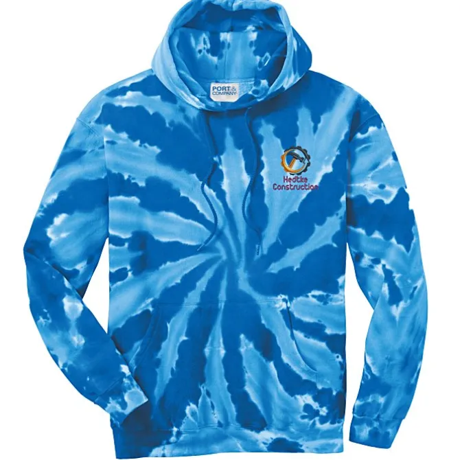 Tie-Dye Swirl Hoodie - Embroidered