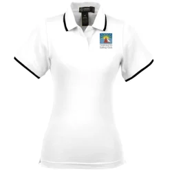 Tipped Combed Cotton Pique Polo - Ladies'