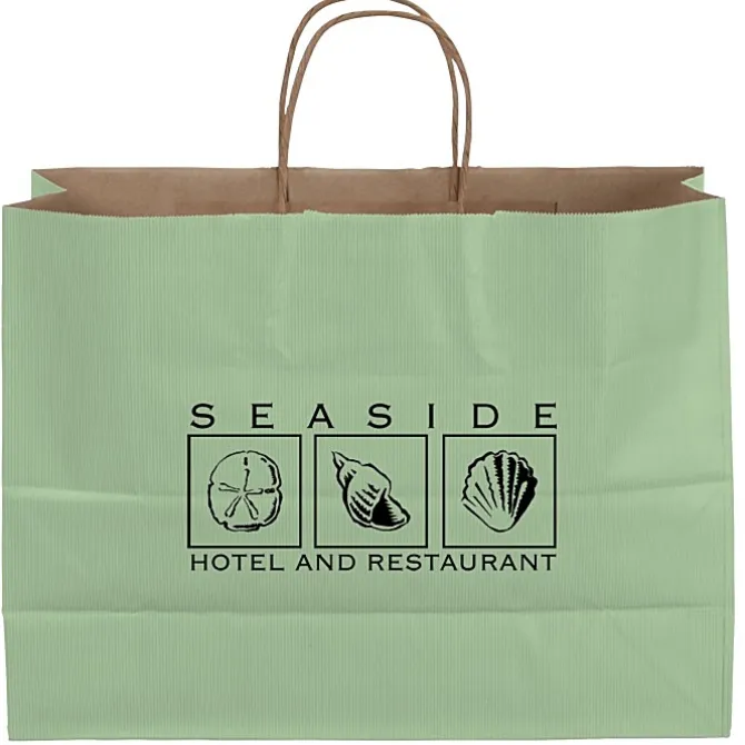 Tonal Striped Matte Paper Bag - 13 inches x 16 inches