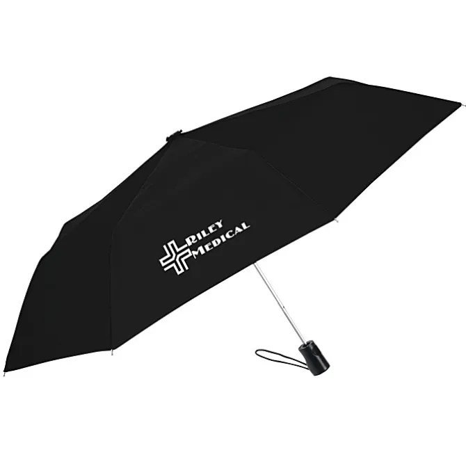 totes Three Section Auto Open Umbrella - 42-inch Arc - 24 hr