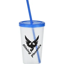 Translucent Stadium Cup with Lid & Straw - 20 oz