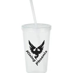 Translucent Stadium Cup with Lid & Straw - 20 oz