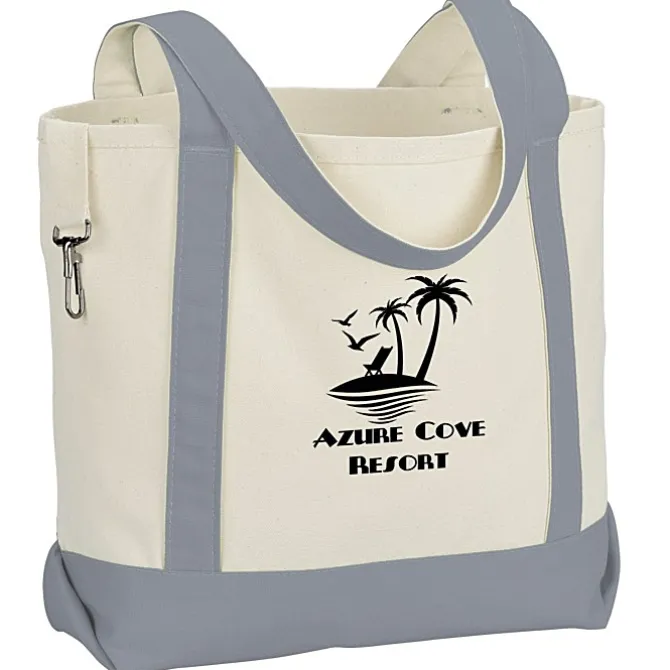 Two-Tone Accent Gusseted Tote Bag