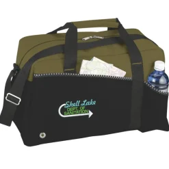 Two-Tone Duffel Bag - Embroidered
