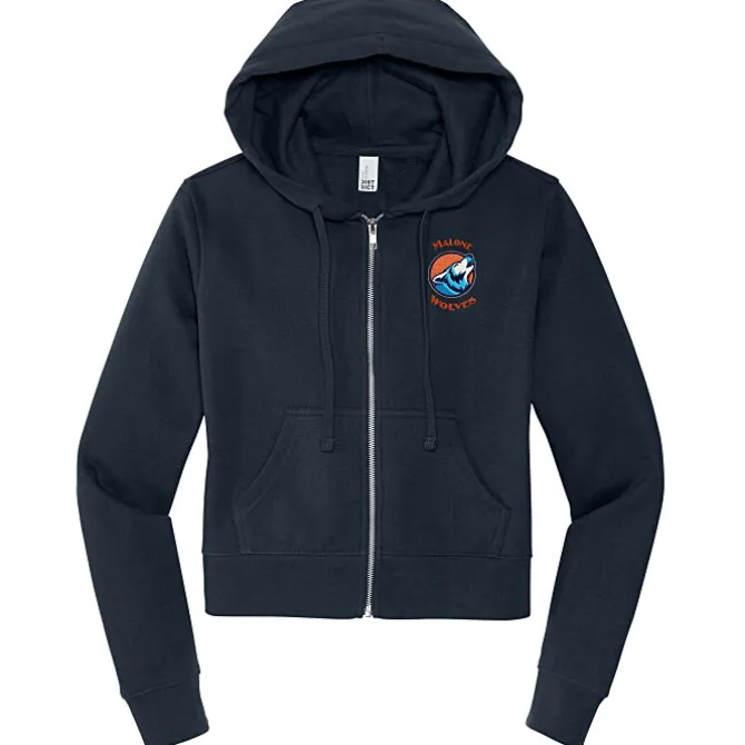 Ultimate 8.3-oz CVC Fleece Cropped Full-Zip Hoodie - Ladies' - Embroidered