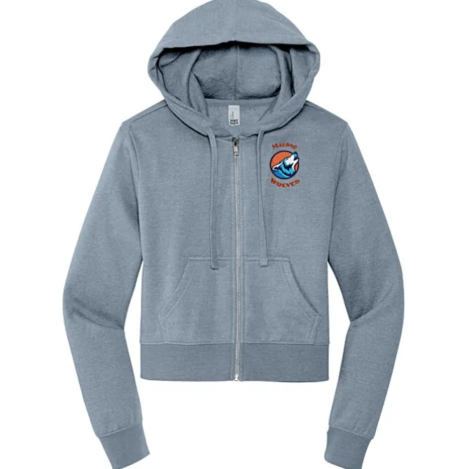 Ultimate 8.3-oz CVC Fleece Cropped Full-Zip Hoodie - Ladies' - Embroidered