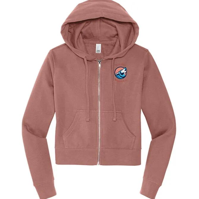 Ultimate 8.3-oz CVC Fleece Cropped Full-Zip Hoodie - Ladies' - Embroidered