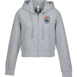 Ultimate 8.3-oz CVC Fleece Cropped Full-Zip Hoodie - Ladies' - Embroidered