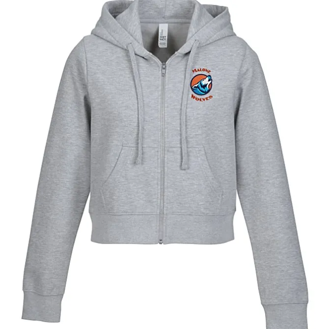 Ultimate 8.3-oz CVC Fleece Cropped Full-Zip Hoodie - Ladies' - Embroidered