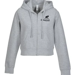 Ultimate 8.3-oz CVC Fleece Cropped Full-Zip Hoodie - Ladies' - Screen