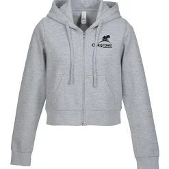 Ultimate 8.3-oz CVC Fleece Cropped Full-Zip Hoodie - Ladies' - Screen