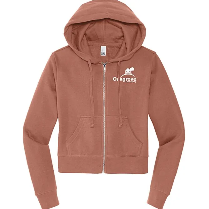 Ultimate 8.3-oz CVC Fleece Cropped Full-Zip Hoodie - Ladies' - Screen