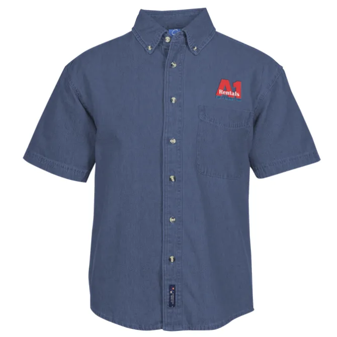 Utility Short Sleeve Denim Shirt - Men's