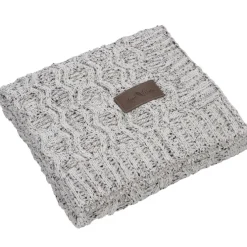 Vanilla Heather Cable Knit Chenille Throw - 24 hr