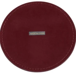 Vintage Round Bonded Leather Coaster Set