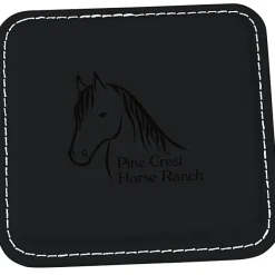 Vintage Square Bonded Leather Coaster