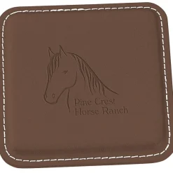 Vintage Square Bonded Leather Coaster