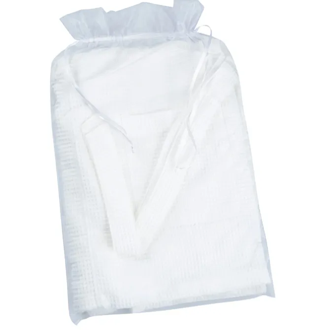 Waffle Weave Thigh Length Robe - White