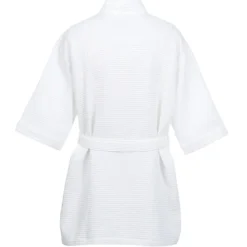 Waffle Weave Thigh Length Robe - White