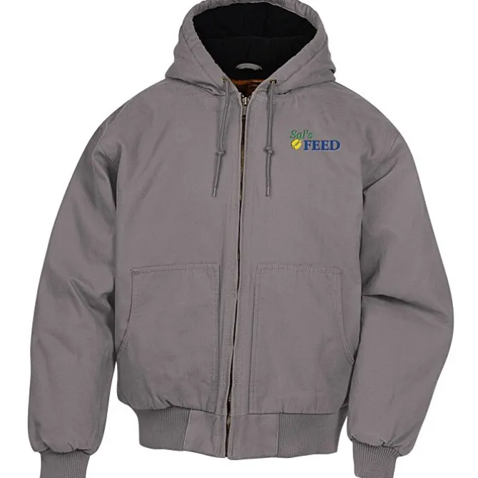 Washed Cotton Duck Insulated Hooded Jacket