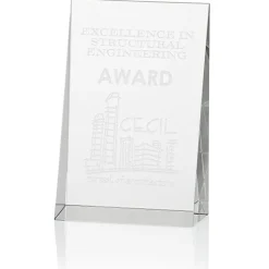 Wedge Crystal Award - 6 inches