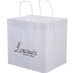 White Kraft Wide Gusset Paper Bag - 12 inches x 12 inches